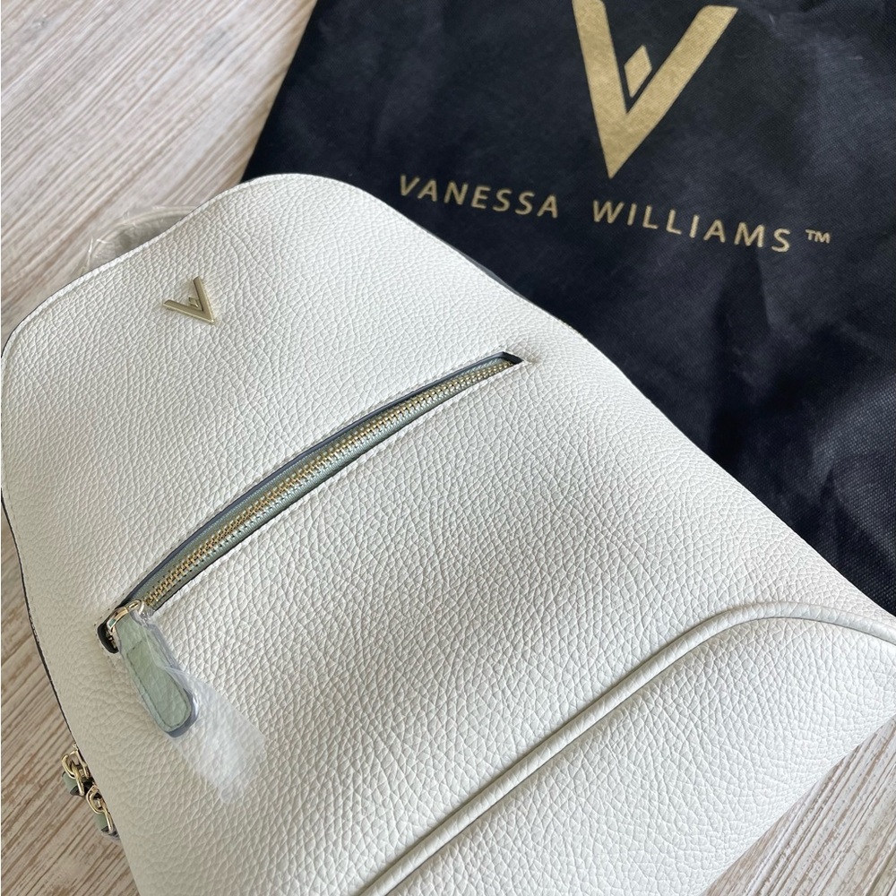 NWT Vanessa Williams Cream & Mint Backpack - Picture 6 of 14